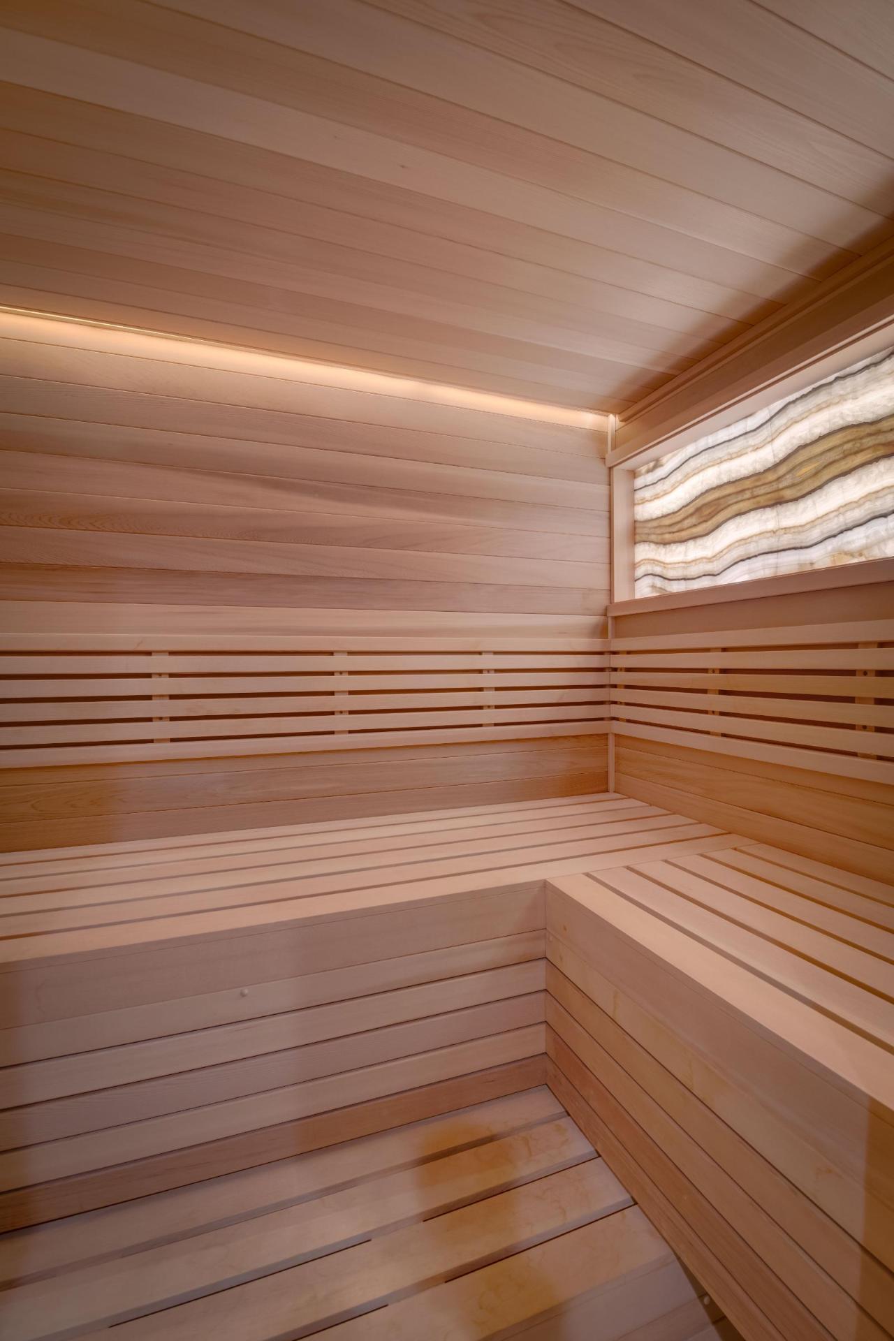 Light hemlock interior with backlit onyx window