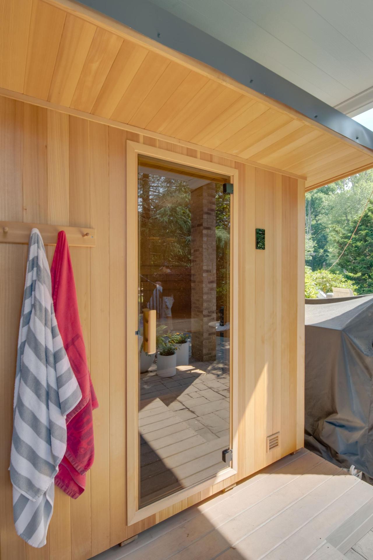 Glass door open to the patio
