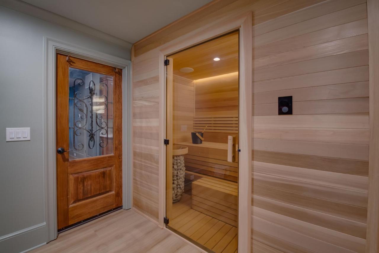 Glass-front sauna integrated into the home