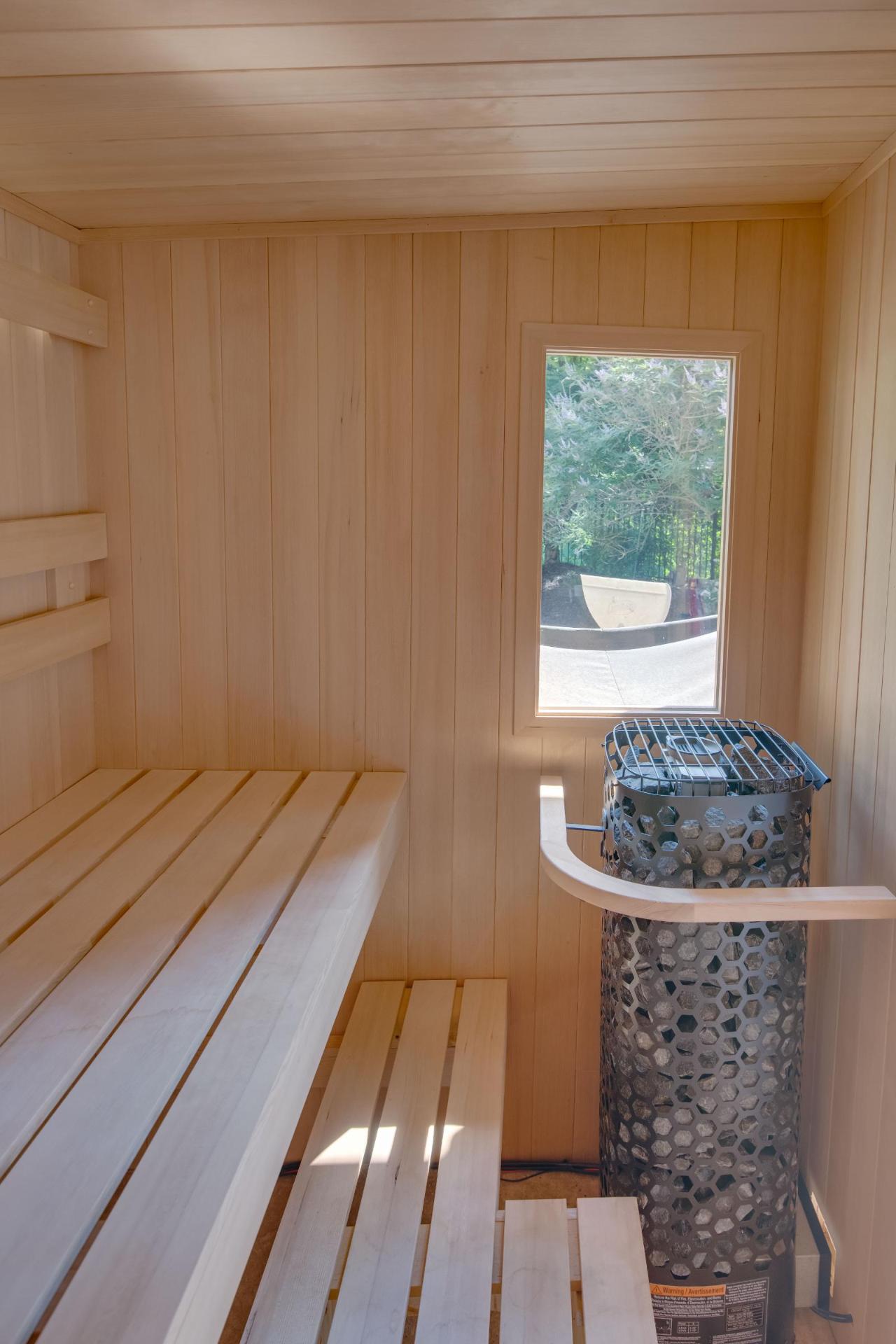 Aspen interior with pillar stone heater